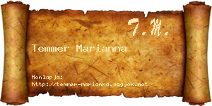 Temmer Marianna névjegykártya
